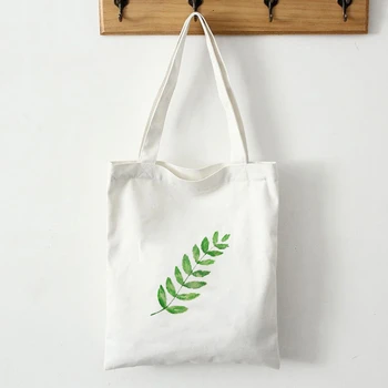 

New 2020 Shoulder Bags Fashion Women's Canvas Printing Leaf Shoulder Bag Student Bags Handle Shopping Bags Bolsa