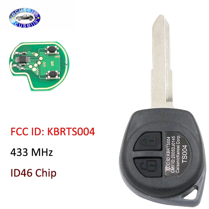 Keyless Entry Remote key 2 Button For Suzuki Swift Grand Vitara 433MHZ With ID46 Chip FOB FCC ID