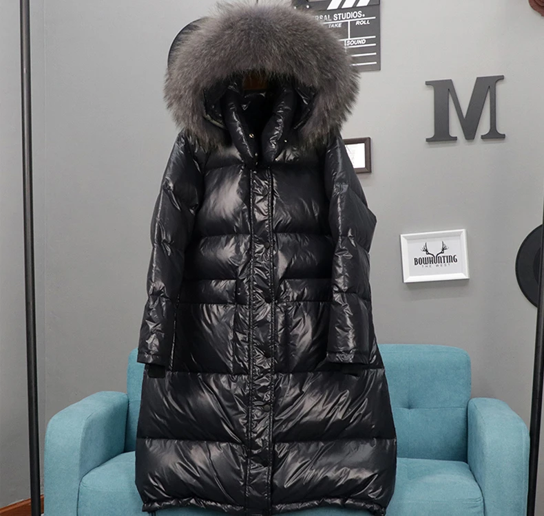 AYUNSUE зимнее пальто женское белое пуховое пальто енот меховой воротник с капюшоном Женская куртка корейский пуховик Casaco YY1340