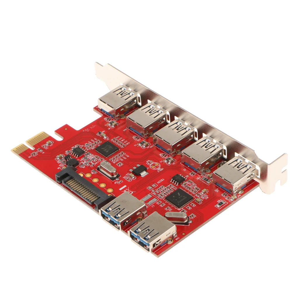 PCI-E к USB3.0 7 портов PCI Express Card разъем адаптера 5 Гбит/с для рабочего стола