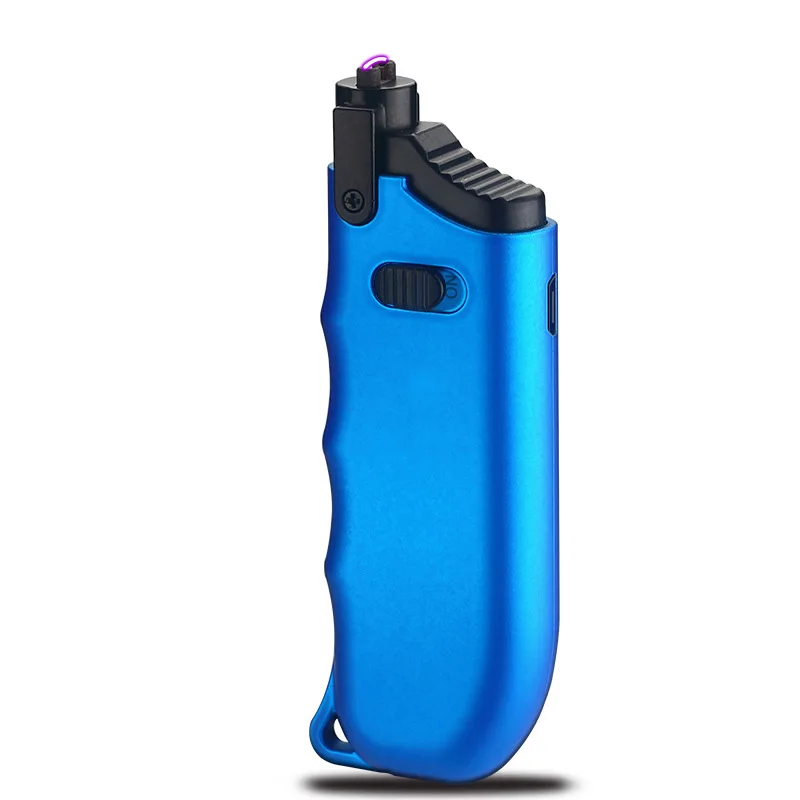 Открытый барбекю USB Зажигалка Регулируемая сигара для сигарет; защита от ветра дуги электронный usb-зажигалка для кухонной плиты свечи - Цвет: Синий