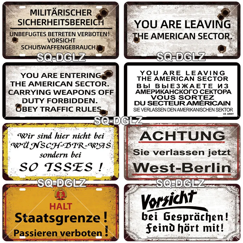 Metal Wall Art Metal Wall Signs Metal Signs 15x30cm Vintage Berlin City Plate Tin Sign Home Decor