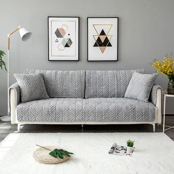 

A piece Sofa Covers for Living Room Solid Color Warm Plush Sofa Cushion Cover Modern Minimalist Corner Sofa Towel Seat Pad