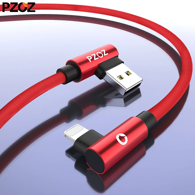 PZOZ Usb кабель 90 градусов для iphone зарядное устройство Шнур быстрой зарядки для iphone xs max 8 7 6s 6 s plus 5S 5 se кабель короткий провод