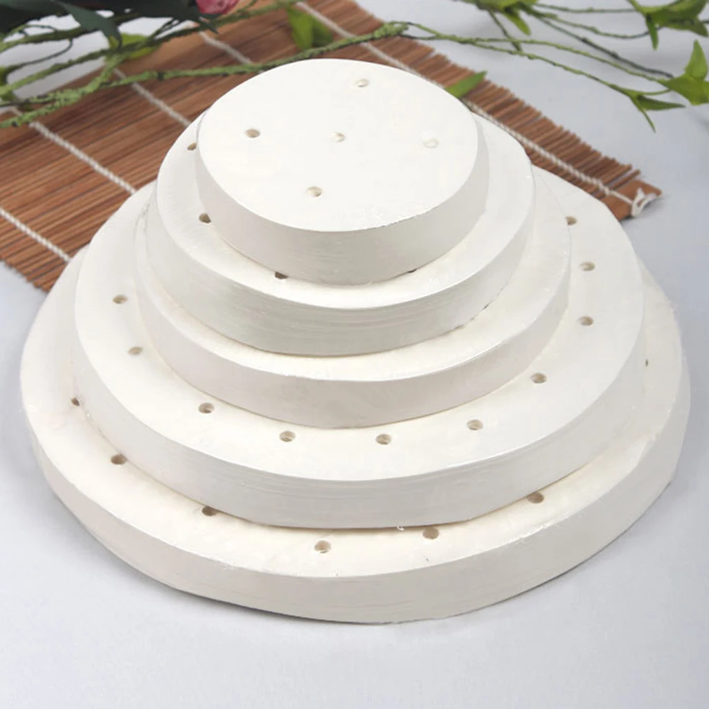 100pcs/set 4-9.5inch Perforated Bamboo Steamer Mat Liners Steamed Bun Baking Sheets