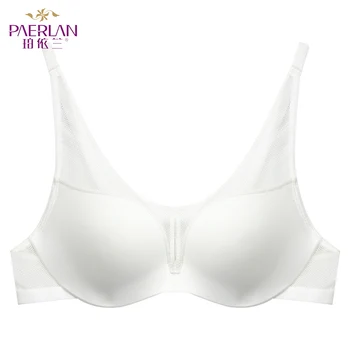

PAERLAN Adjustable After Double-breasted Push High Female Underwear Sexy Steel Ring Thick Lace Perspective Bra A B Cup Bra
