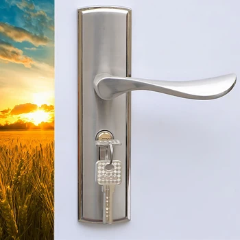 

Dual Latch Door Panel Lock European Indoor Room Handle Pull With Keys Set