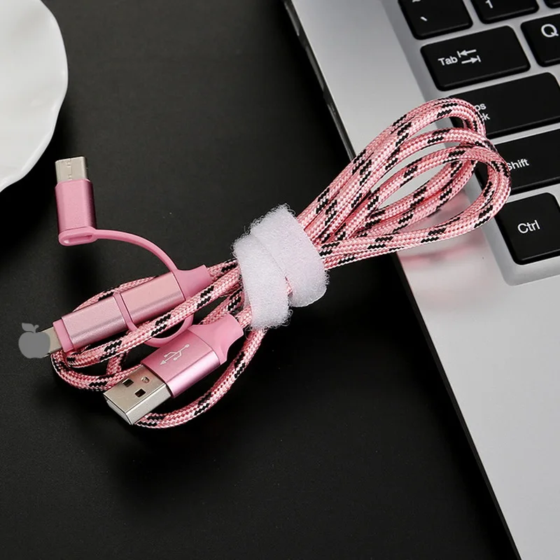 1 м кабель для мобильного телефона Micro USB кабель usb type C кабель type-C Зарядка для samsung Xiaomi huawei USB осветительный провод
