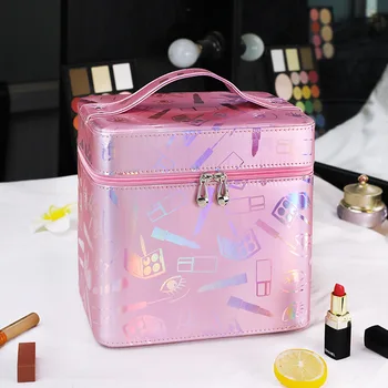 

New Style Laser Makeup Bag Women's Korean-style Hand-Style Large-Volume Cosmetic Case Multi-functional Cosmetics Storage Bag