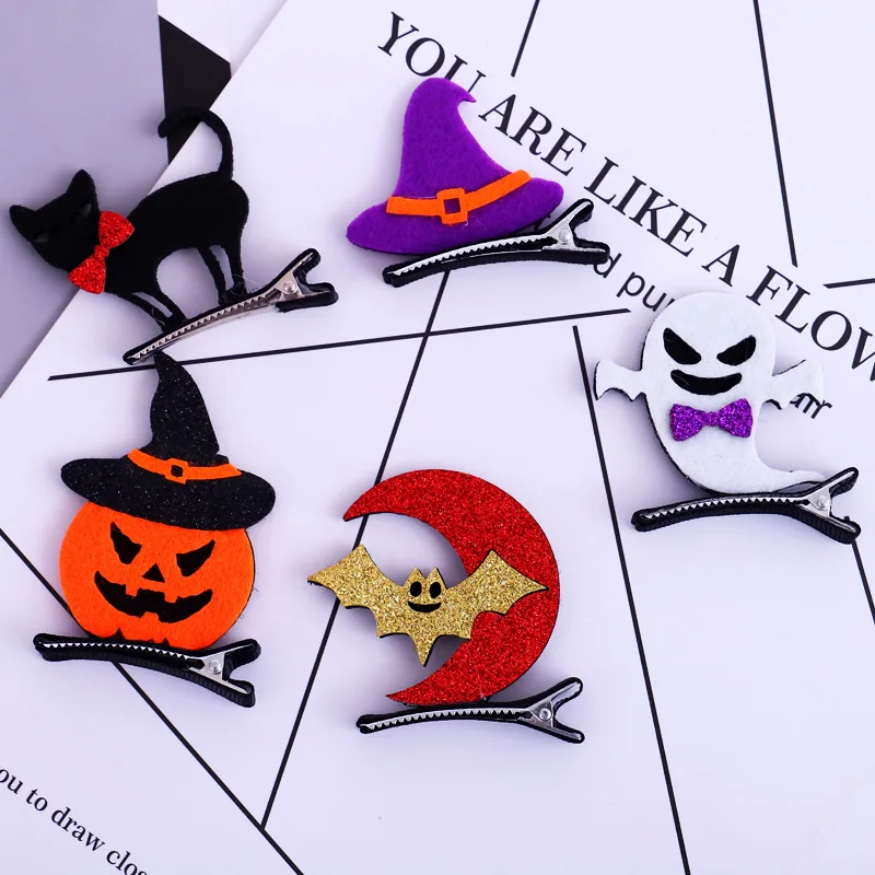 

Halloween Pumpkin Bat Funny Baby Hairpin Ball Dressed up as Stereo Hairpin pranks funny gift zombie Party gift gag gifts