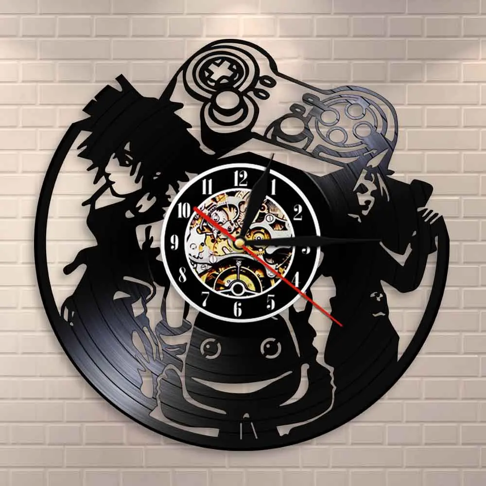 Classic Fighting Games Characters Ryu &amp Ken Masters Decorative Wall Clock Game Room Art Memorabilia Vinyl Record | Дом и сад