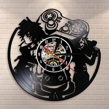 

Classic Fighting Games Characters Ryu & Ken Masters Decorative Wall Clock Game Room Wall Art Memorabilia Vinyl Record Wall Clock