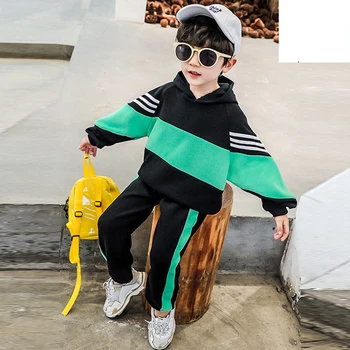 

Baby Boy Autumn Clothes Set Toddler Kids Clothing striped Printed Long Sleeve Girl Coat Pants 2 Pcs/set 4 6 8 10 12 Years