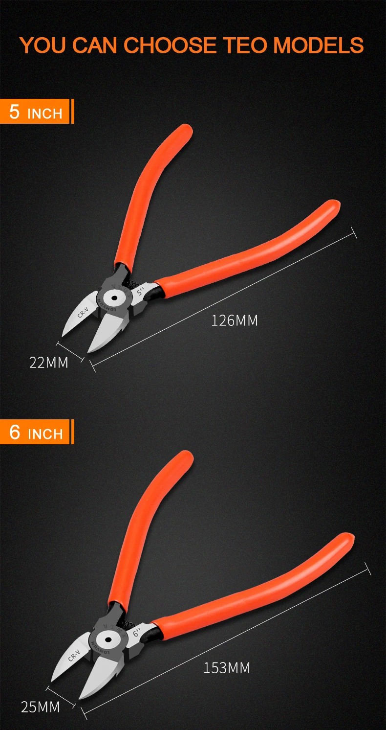 LOMVUM CR-V пилеры Электрический кабель Резак 5/6 дюймов Металл резка пластик щипцы Промышленные Ножницы зажим электрика инструмент