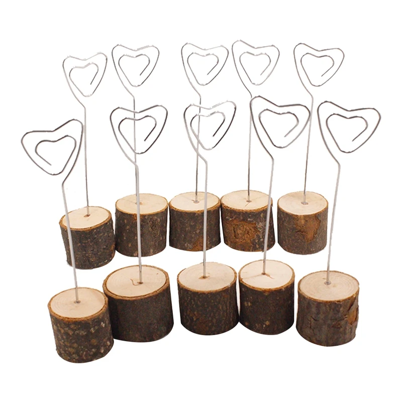 20Pc Veneer Stump Photo Note Clip Home Decoration Props Diy Wedding Seat Card Ornaments