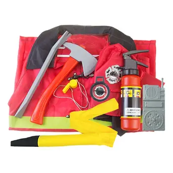 

Kids Cosplay Costume Career Firefighter Policemen Pretend Play Outfit Halloween Party Roleplay Clothing