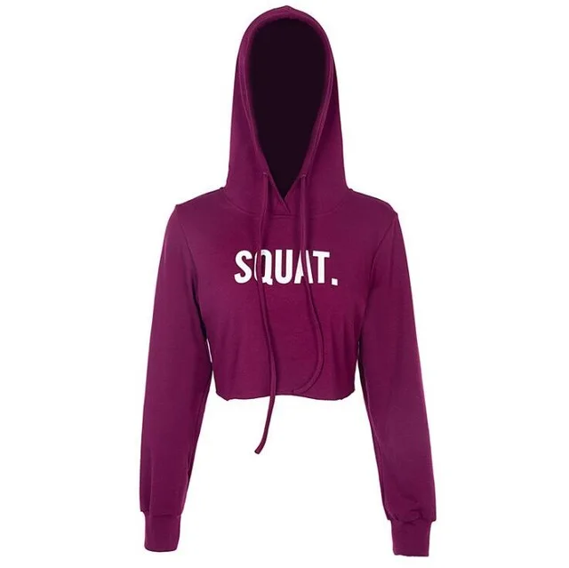 Personality Cotton Letter Crop Top Sports Yoga Shirts Women Spring Autumn Long Sleeves Hoodie Sweatshirt  Gym Workout T-shirts Purple