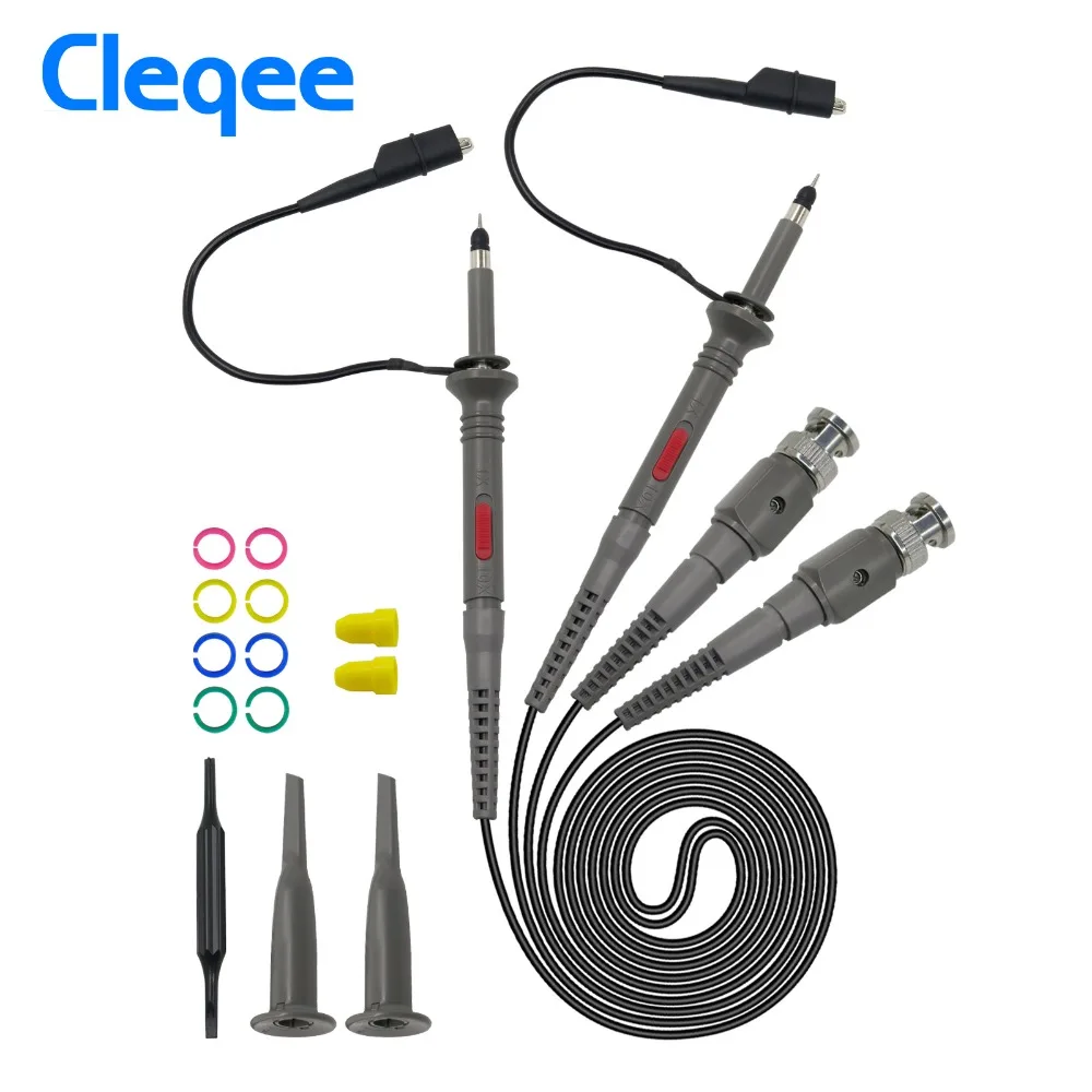 

Cleqee 2PCS P6060-60MHz &P6040-40Mhz Oscilloscope Probe Clips For Tektronix oscilloscope HP X1/X10 DC-60MHz DC-40MHz