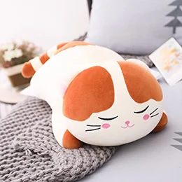 Мягкая кукла в виде котенка, мягкая кукла в виде котенка, коричневый, серый, животные, подарок для детей 60 см - Цвет: Brown