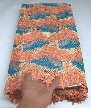 

good quality african water soluble lace double colour 5yards cord lace fabric for women party dress sewing PSOC034