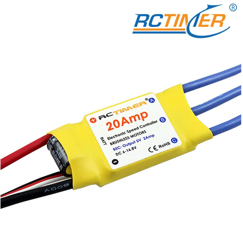

RCTimer 20A Brushless Motor Speed Controller Hobbywing FW ESC 20A