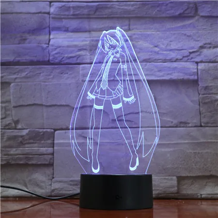 3D лампа комикс девушка для украшения спальни USB сенсорный ночник лучший пренспосланный для детей подарок светодиодный ночник лампа 1682