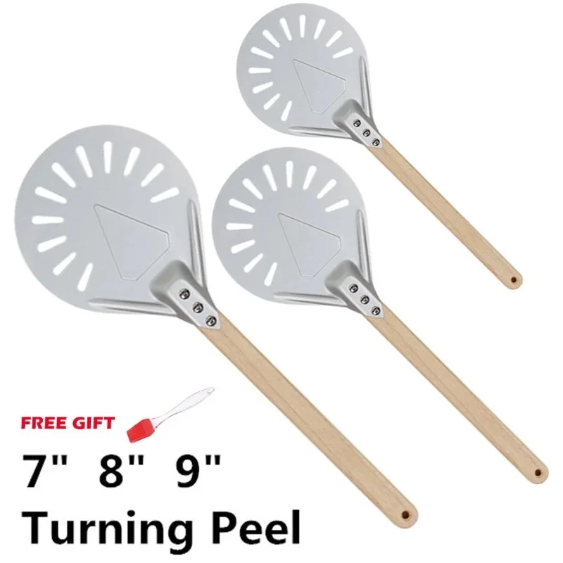 7/ 8/ 9 дюймов перфорированная лопатка для пиццы поворотная кухонные