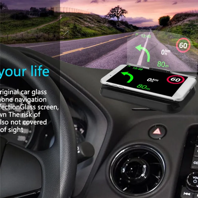 6,5 дюймов HUD Дисплей Автомобильный складной gps Держатель HUD головка вверх дисплей кронштейн для проектирования изображения Навигации Держатель отражателя изображения для телефона