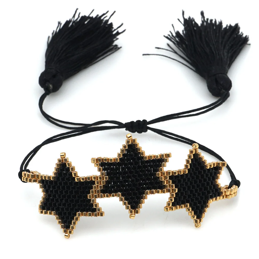 JOYE модный регулируемый браслет miyuki pulsera широкий браслет черная кисточка breslet женские браслеты лучшие друзья