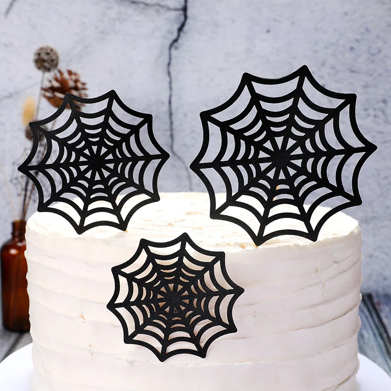 Cartoon Spider Web Cupcake Topper INS New Happy Birthday Cake Topper For Baby Shower Boys Kids Birthday Party Cake Decorations