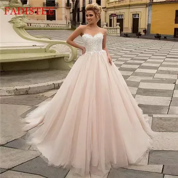 

Vestido De Noiva Sexy Lace Strapless Wedding Dress Lace-Up Back платье Robe De Soiree Bride To Be Plus Size Bridal Gowns