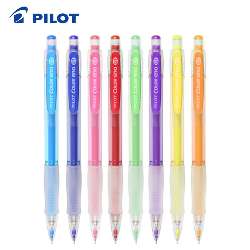 Pilot Color Eno 0.7mm Automatic Mechanical Pencil 8 Color Set & 0.7mm Lead Refill 8 Color Set
