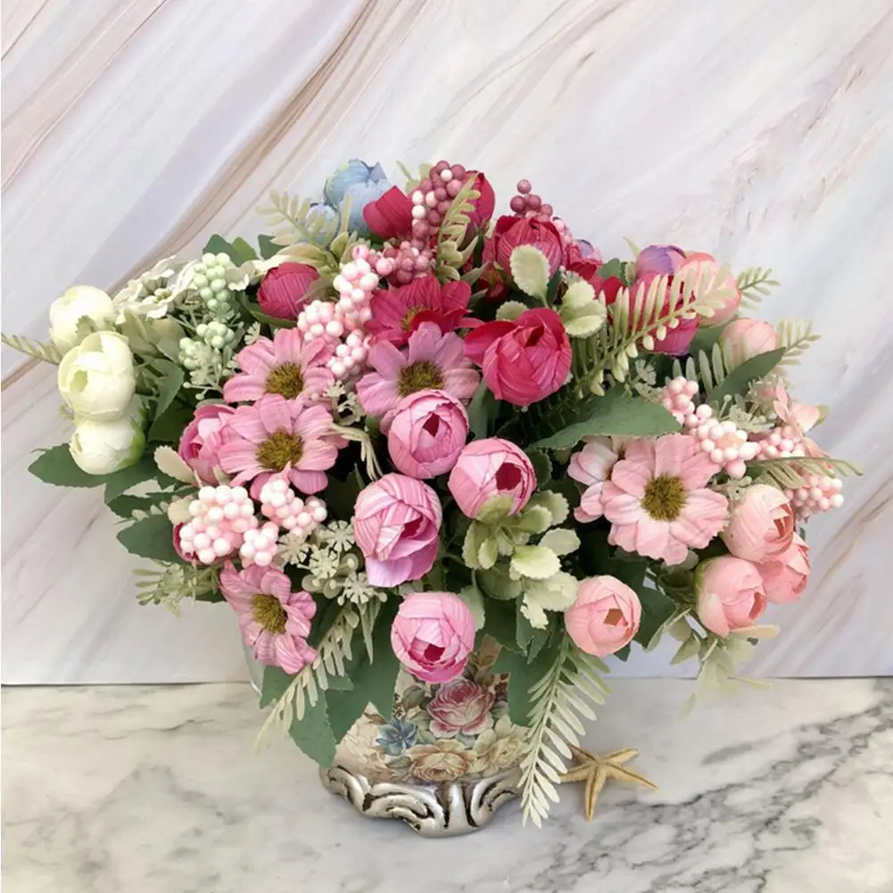 

1Pc Artificial Flower Garden Stage Bridal Wedding Arrangement Party DIY Decor Artificial Dried Flowers