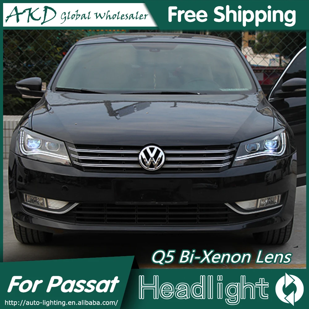 akd araba styling icin vw passat b7 farlar 2012 2014 passat cc led far drl bi xenon mercek yuksek dusuk isin park sis lambasi passat cc led fog lampcar styling aliexpress