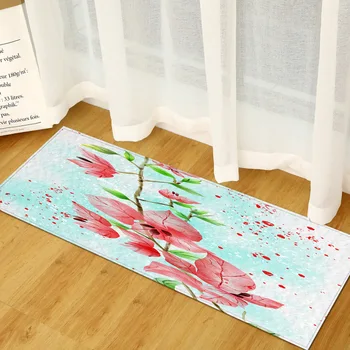 

Flannel Long Carpets Kitchen Mat Anti-slip Bathroom Carpet Absorbent Hallway Rug Living Room Mats Soft Foot Pad