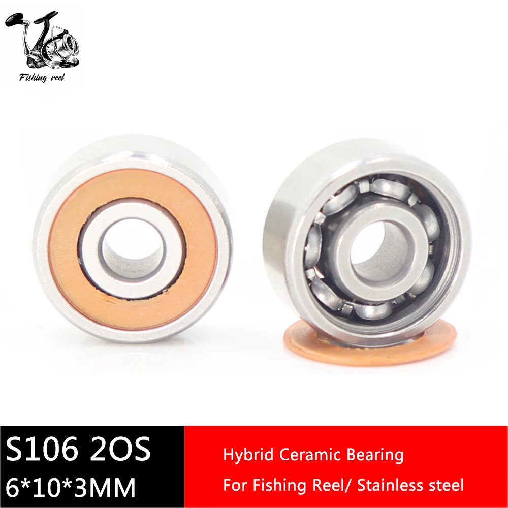 SMR106 2RS Подшипники рыболовной катушки 6*10*3 мм ABEC-7 ( 2 шт.) из нержавеющей стали