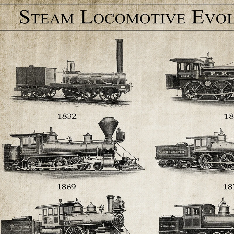 アメリカの汽車の絵　版画 アートプリント アメリカの汽車の絵 版画？アートプリント？新 モデル