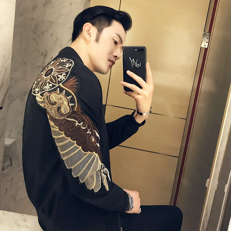 

Spring New Personality Trend Casual Baseball Uniform Men's American Style Of The Self-cultivation Flight Jacket Autumn