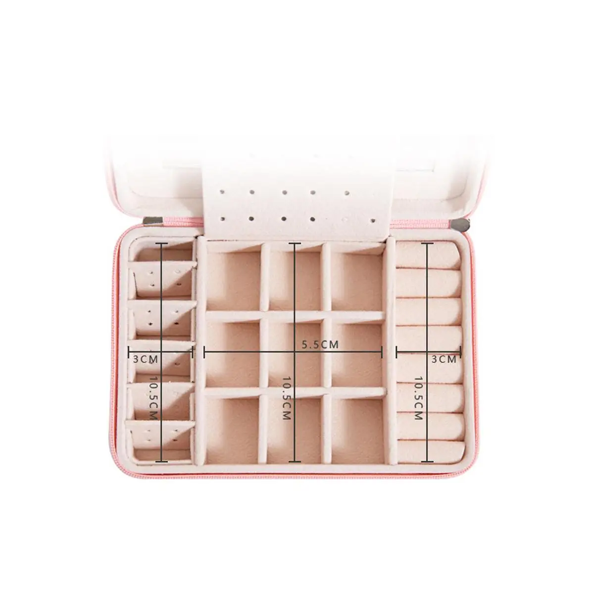 Earring-Holder Jewely-Box Storage-Organizer Travel-Case Portable Zipper 170x120x50mm