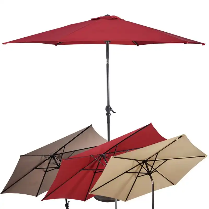 Giantex 10 Ft 6 Ribs Patio Umbrella With Crank High Quality Steel Tilt Sun Tent Rain Shelter Uv Protection Beach Umbrella Aliexpress