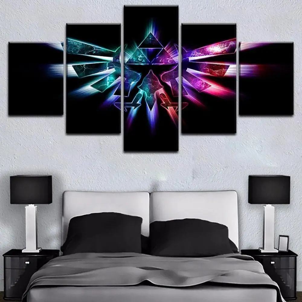 5 шт. Wall Art Холст игры постер с изображением принцессы Логотипы современный дизайн
