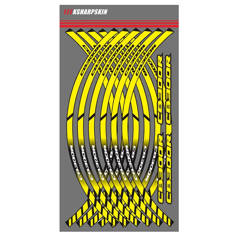 12 полосок мотоциклетная наклейка для колес светоотражающий обод полоса наружный обод аксессуар наклейка s для HONDA CB300R cb 300r - Цвет: 5