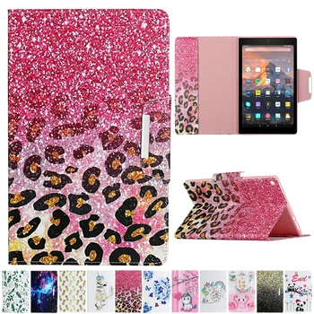

For Amazon HD8 HD 8 Case Cartoon Unicorn Leather Cover For Amazon Kindle Fire HD8 HD 8 Plus 2020 2018 2017 2016 8.0" Cover Cases