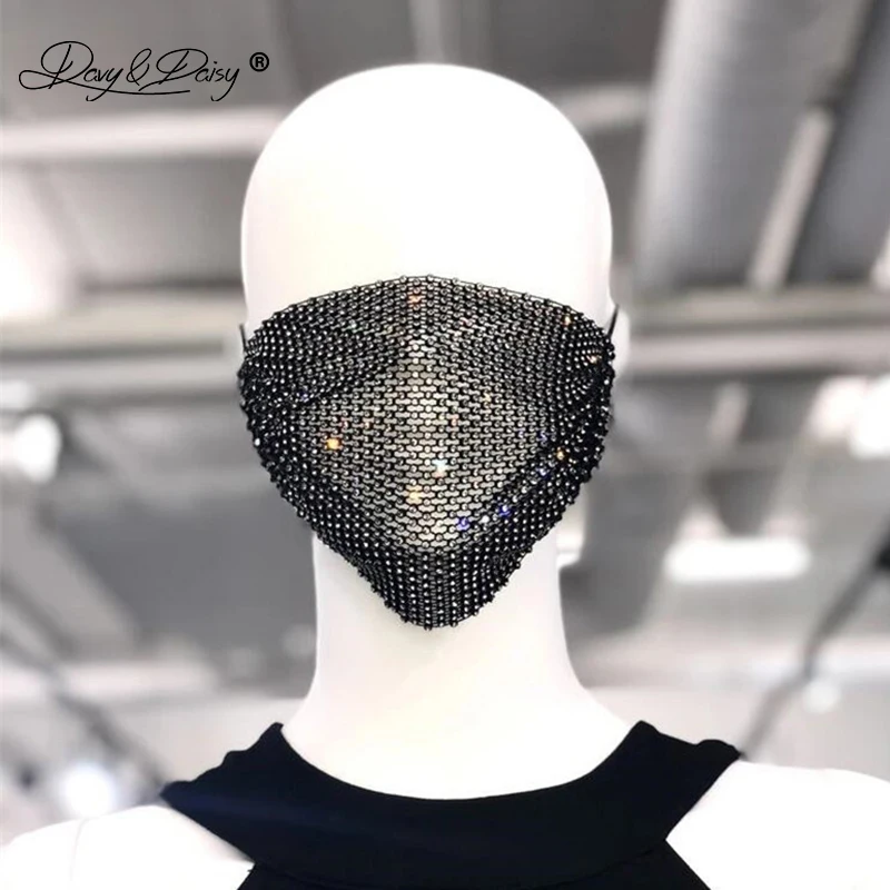

Пикантная маска для лица DAVYDAISY для женщин Стразы, новые украшения для лица, модные фаты Для Вечерние и клуба, светящиеся маски для косплея AC702