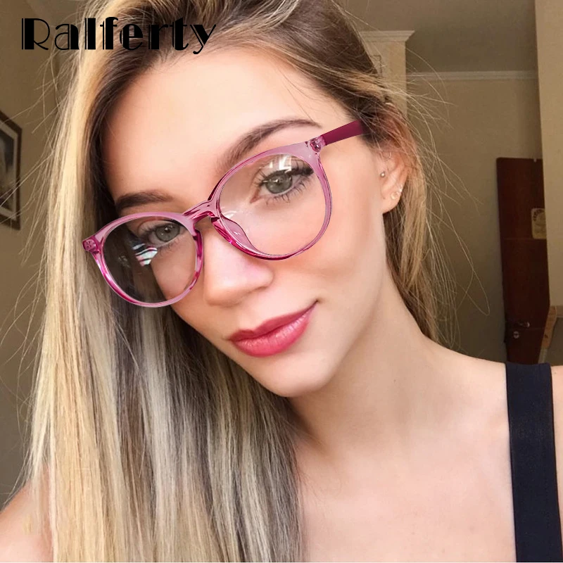 

Ralferty Optic Female Eyeglasses Frame For Woman Round Clear Transparent Glasses No Diopter Points 2019 Spectacle Frames F95180