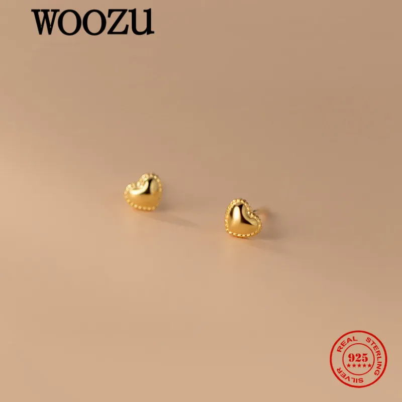 

WOOZU реальные 925 стерлингового серебра мини «Sweet Love» («Сладкая любовь»); Сердце пирсинг маленькие серьги для женщин, на свадьбу для девочек, романтика, хорошее ювелирное изделие подарки