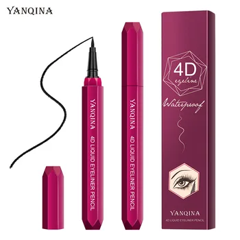 

YANQINA red eyeliner 4D waterproof, anti-sweat, non-stain, easy to wear makeup eyeliner with large eyes
