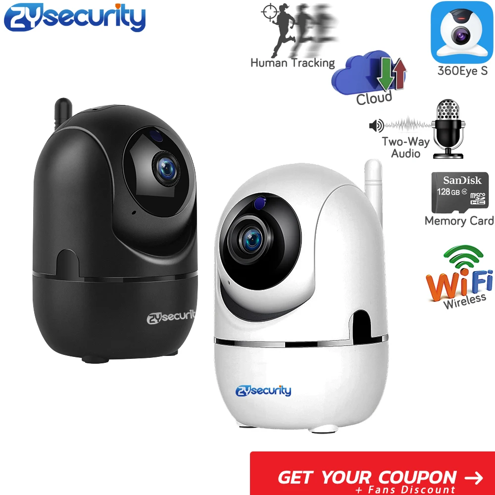 

ZY HD Home Security WiFi IP Camera Auto Human Tracking Video Surveillance Camera Wireless Baby Monitor 2-Way Audio Night vision