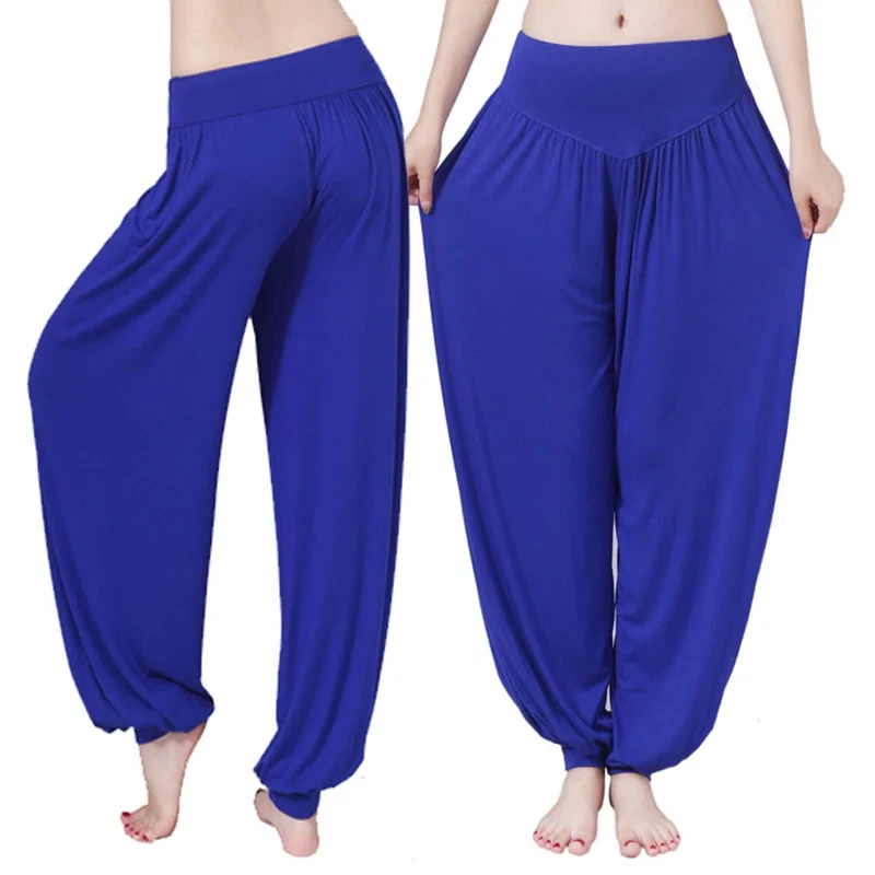 Loose Women Long Pants Harem Yuga Modal Dancing Trouses Casual Hippy Baggy Wide Belly Dance Comfy Boho Pants 15 colors