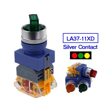

LAY37 Rotary illuminated 22mm push button switch 2 position 3 position Maintained selector light switches with lamp Y090 LAY7